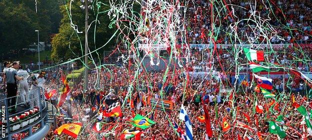 Post-race scene at Monza