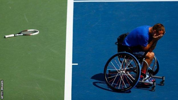 Andy Lapthorne of Great Britain celebrates