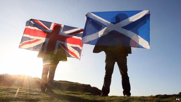 Union Jack and flag of St Andrew