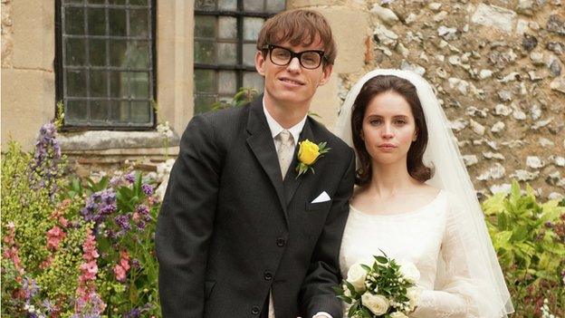 Eddie Redmayne playing Stephen Hawking