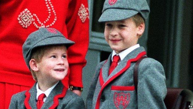 Prince Harry on his first day of school