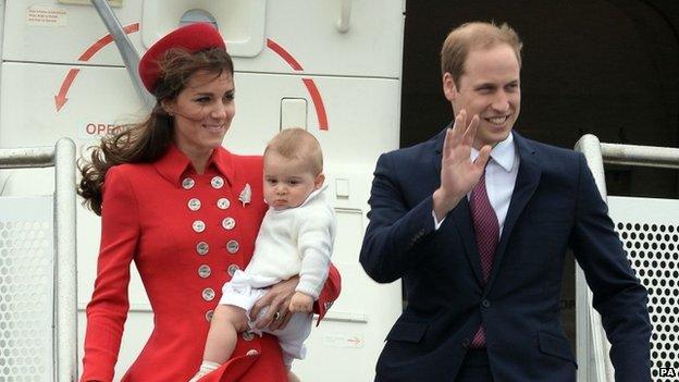 Duke and Duchess of Cambridge with Prince George in New Zealand