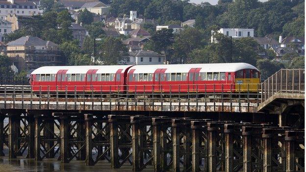 A tube train on the Isle of Wight