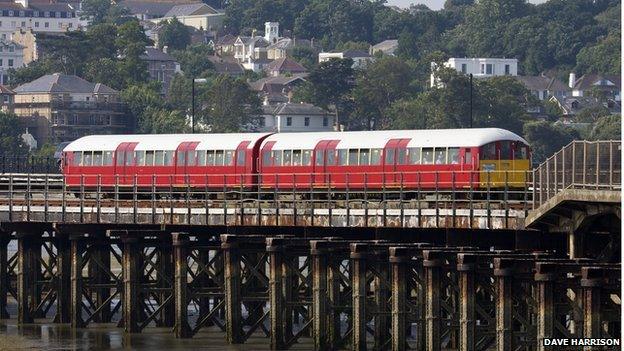 A tube train on the Isle of Wight