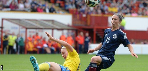 Jane Ross in action against Sweden