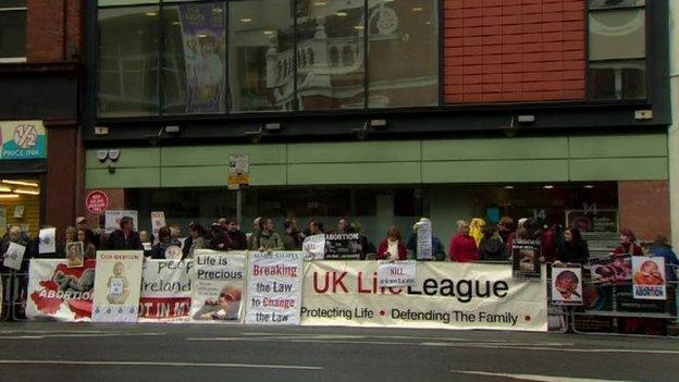 Protesters demonstrated against the opening of Northern Ireland's first Marie Stopes clinic in 2012