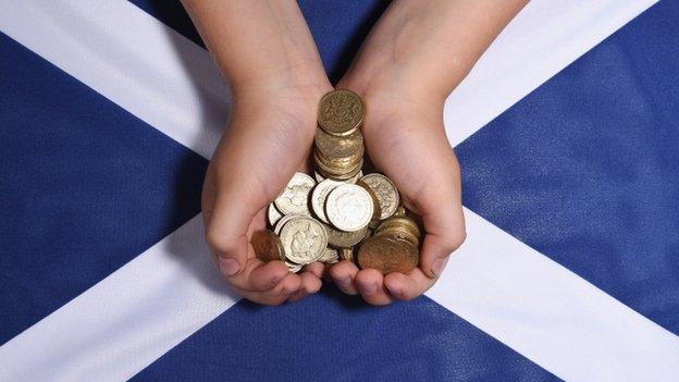 Saltire and pound coins