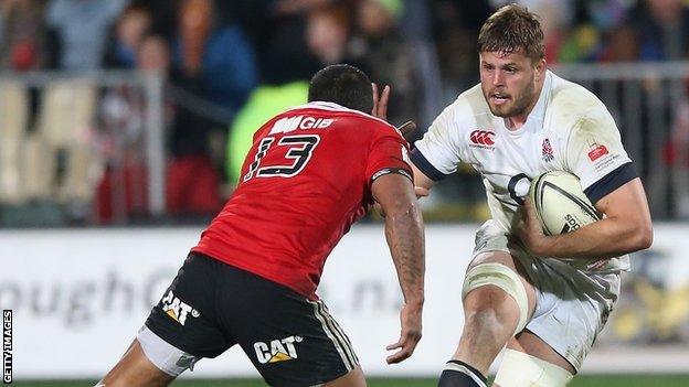 Ed Slater in action for the England midweek side against Crusaders in June