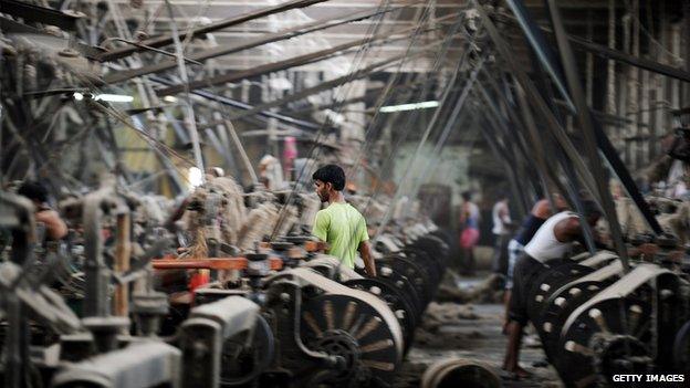 A jute factory in India