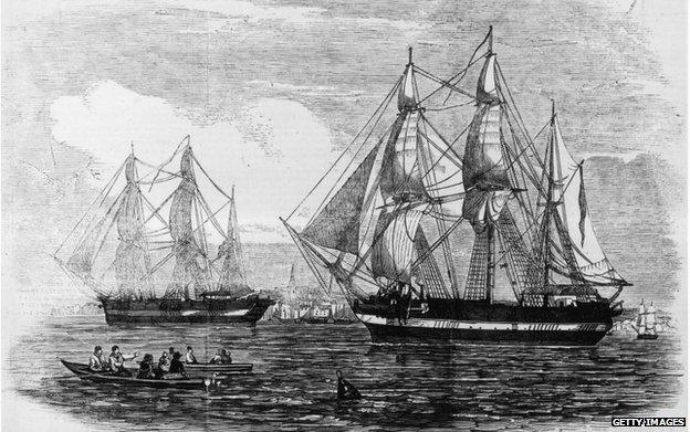 The ships HMS Erebus and HMS Terror