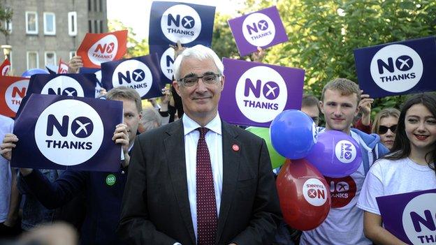 British MP and former Finance Minister Alistair Darling for Better Together campaign