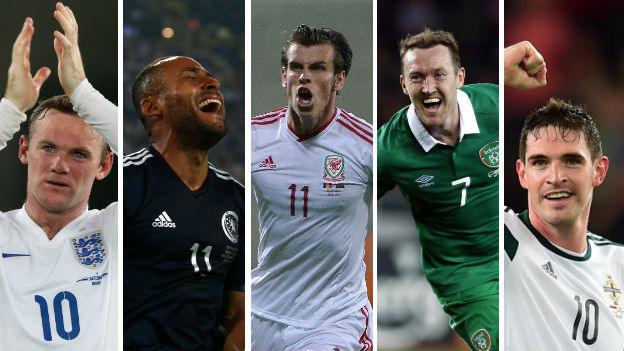 Wayne Rooney, Ikechi Anya, Gareth Bale, Aidan McGeady, Kyle Lafferty