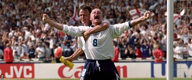 Paul Gascoigne and Teddy Sheringham