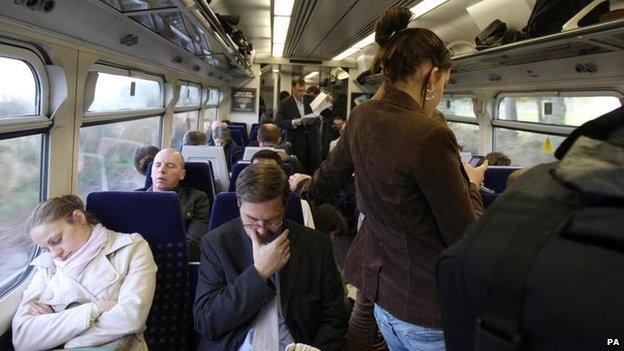 An overcrowded train