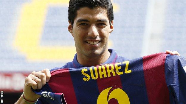 Barcelona forward Luis Suarez