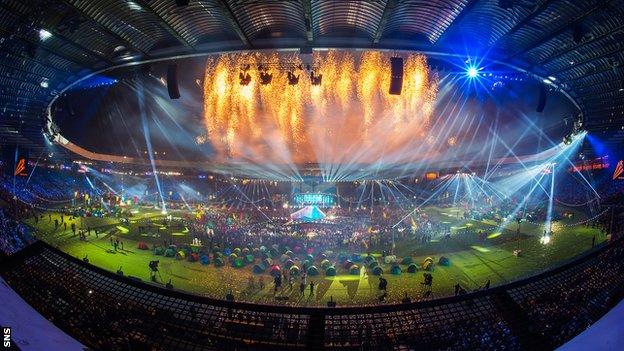 Hampden Park during the closing ceremony of the Glasgow 2014 Commonwealth Games