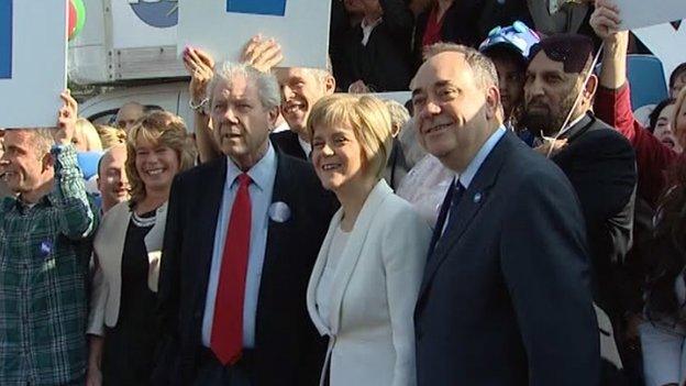 Jim Sillars, Nicola Sturgeon and Alex Salmond