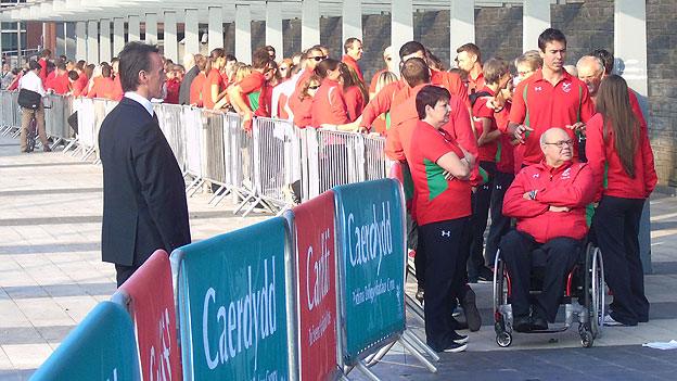 Athletes waiting