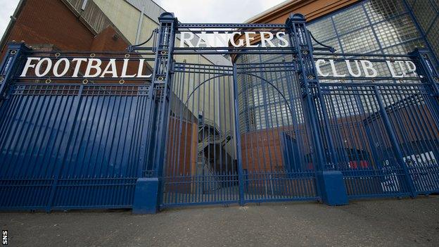 The gates at Rangers' Ibrox stadium