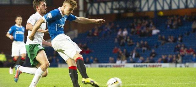 Lewis Macleod scores against Hibernian