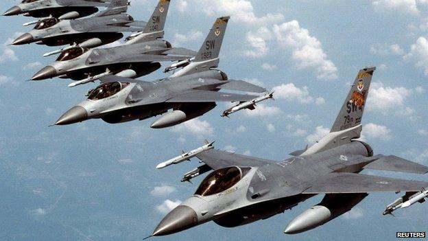 US F16 fighter jets. File photo