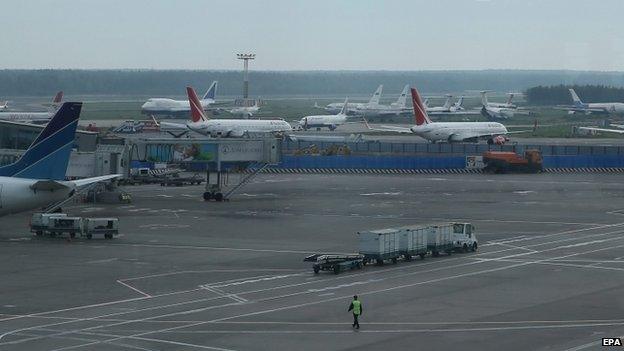 Planes at Moscow's Domodedovo airport. Photo: 10 September 2014