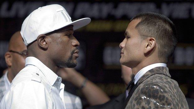 Floyd Mayweather and Marcos Maidana