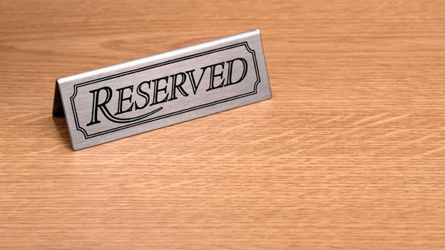 Reserved sign on table