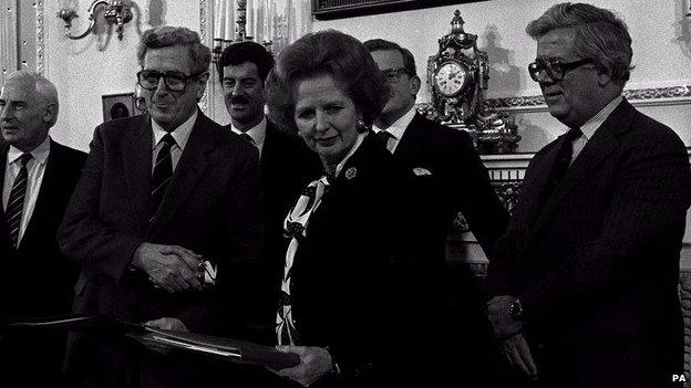 The signing of the Anglo-Irish agreement in 1985