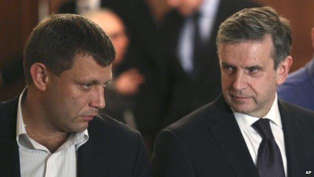 Donetsk and Luhansk rebel leaders, Aleksandr Zakharchenko and Igor Plotnitsky