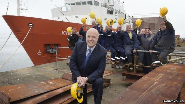 Jim McColl at Ferguson shipyard