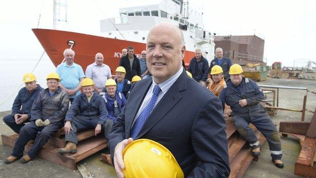 Jim McColl at Ferguson shipyard