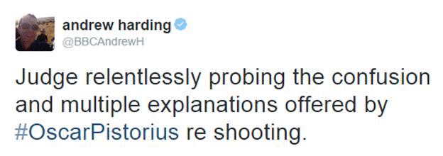 Tweet by the BBC's Andrew Harding