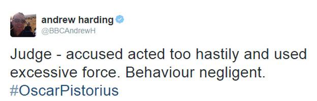 Tweet by the BBC's Andrew Harding