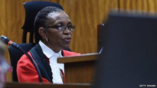 Judge Thokozile Masipa in court, Pretoria, South Africa - Thursday 11 September 2014