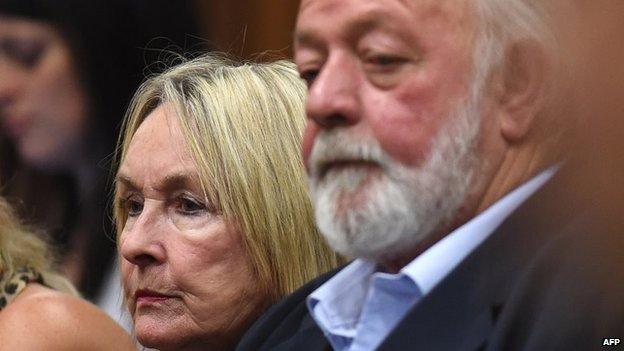 June and Barry Steenkamp in court, Pretoria, South Africa - 11 September 2014