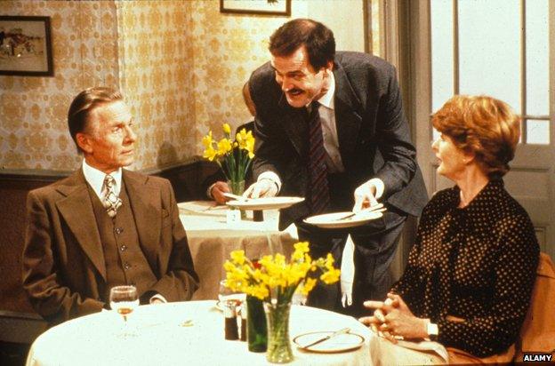 Scene in the restaurant from Fawlty Towers