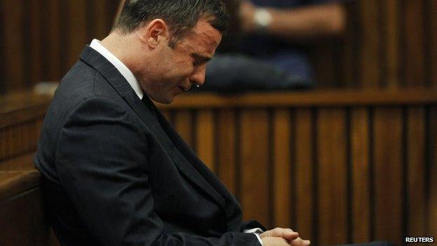 Oscar Pistorius crying in court - 11 September