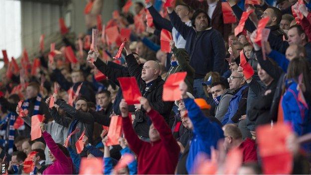 Rangers fans protest about the club's board