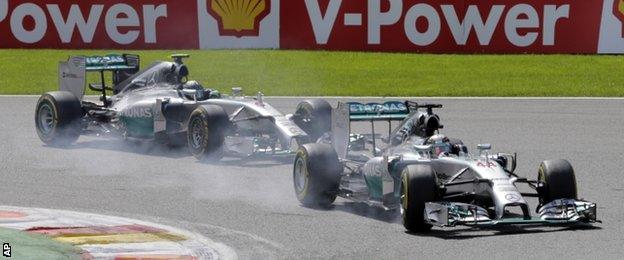 Nico Rosberg and Lewis Hamilton