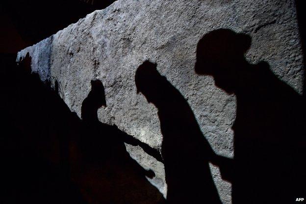 Projected images of soldiers' figures in new IWM trenches display