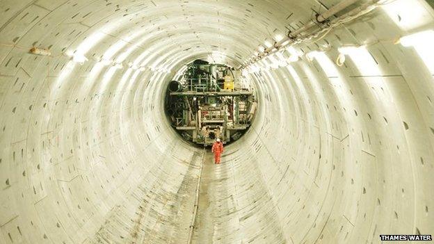 The Lee Tunnel which will connect to the Thames Tideway Tunnel