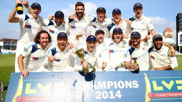 Yorkshire celebrate winning the County Championship