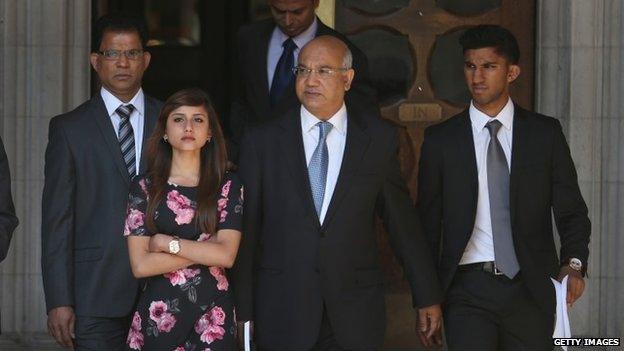 Mrs Saldanha's family with Keith Vaz