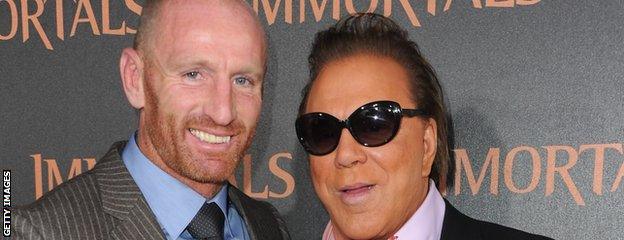 Gareth Thomas and actor Mickey Rourke