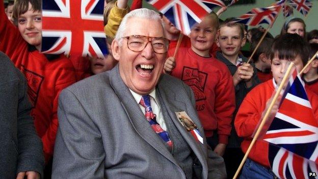 Ian Paisley visiting a school in 1999