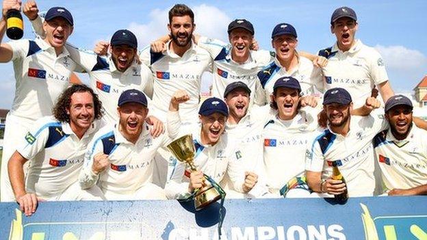 Yorkshire celebrate winning the County Championship