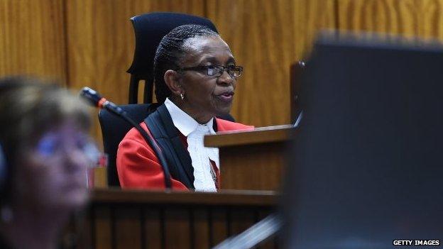 Judge Thokozile Masipa sits in the Pretoria High Court, 11 September 2014