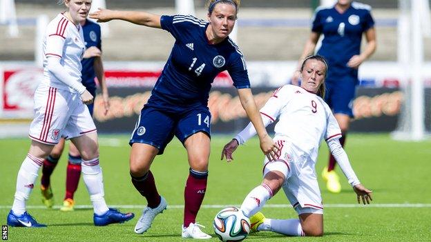 Rachel Corsie in action for Scotland