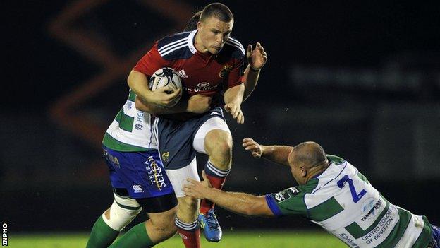 Andrew Conway in action for Munster against Treviso